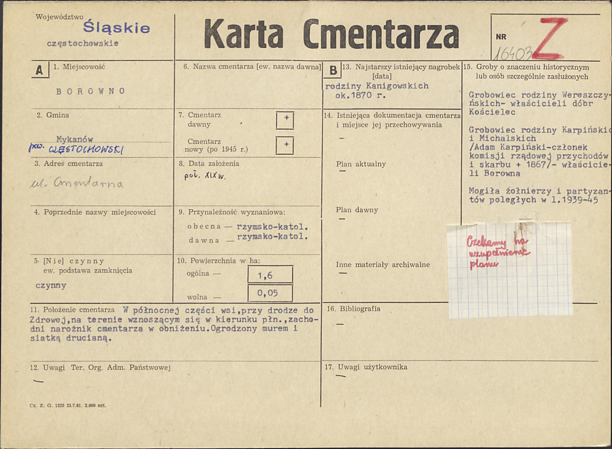 Karta cmentarza, skan nr 1