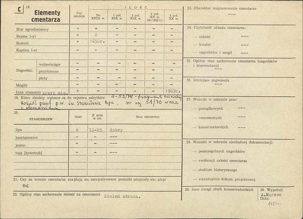 Karta cmentarza, skan nr 2