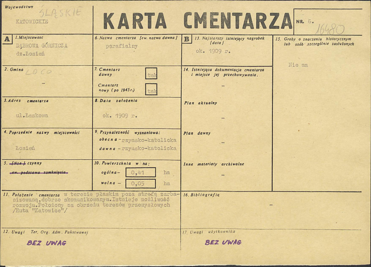 Karta cmentarza, skan nr 1