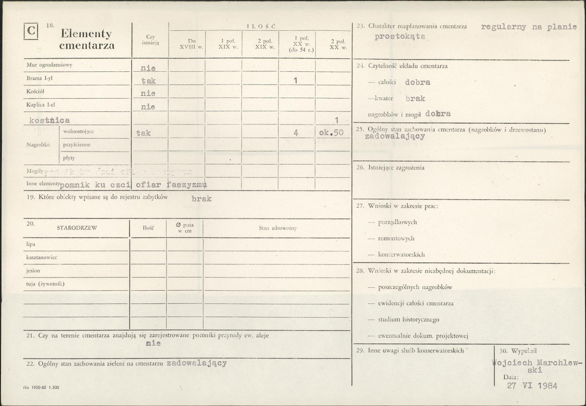 Karta cmentarza, skan nr 2