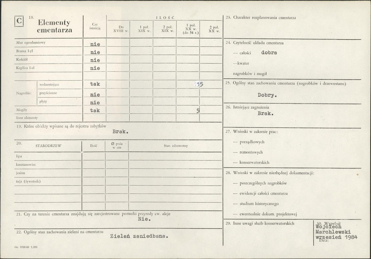 Karta cmentarza, skan nr 2