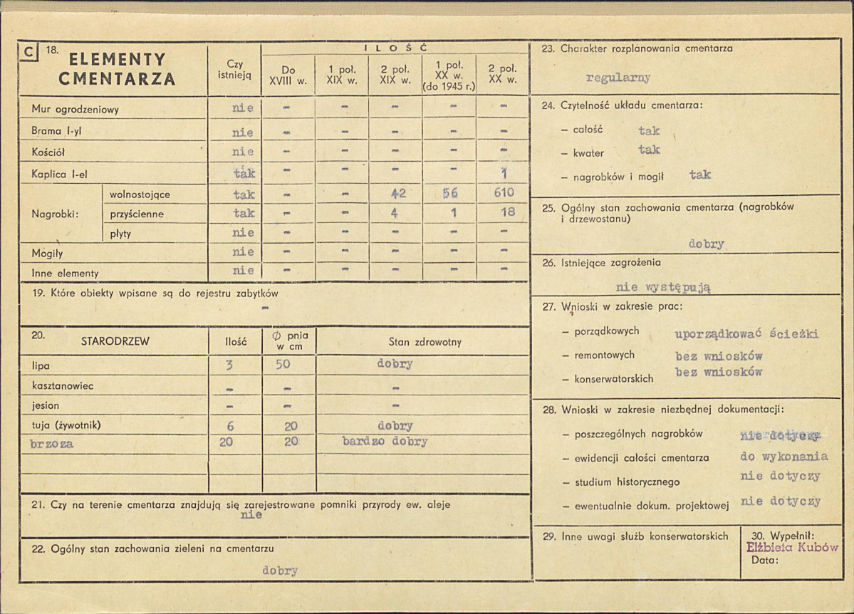 KC - Karta cmentarza, skan nr 2