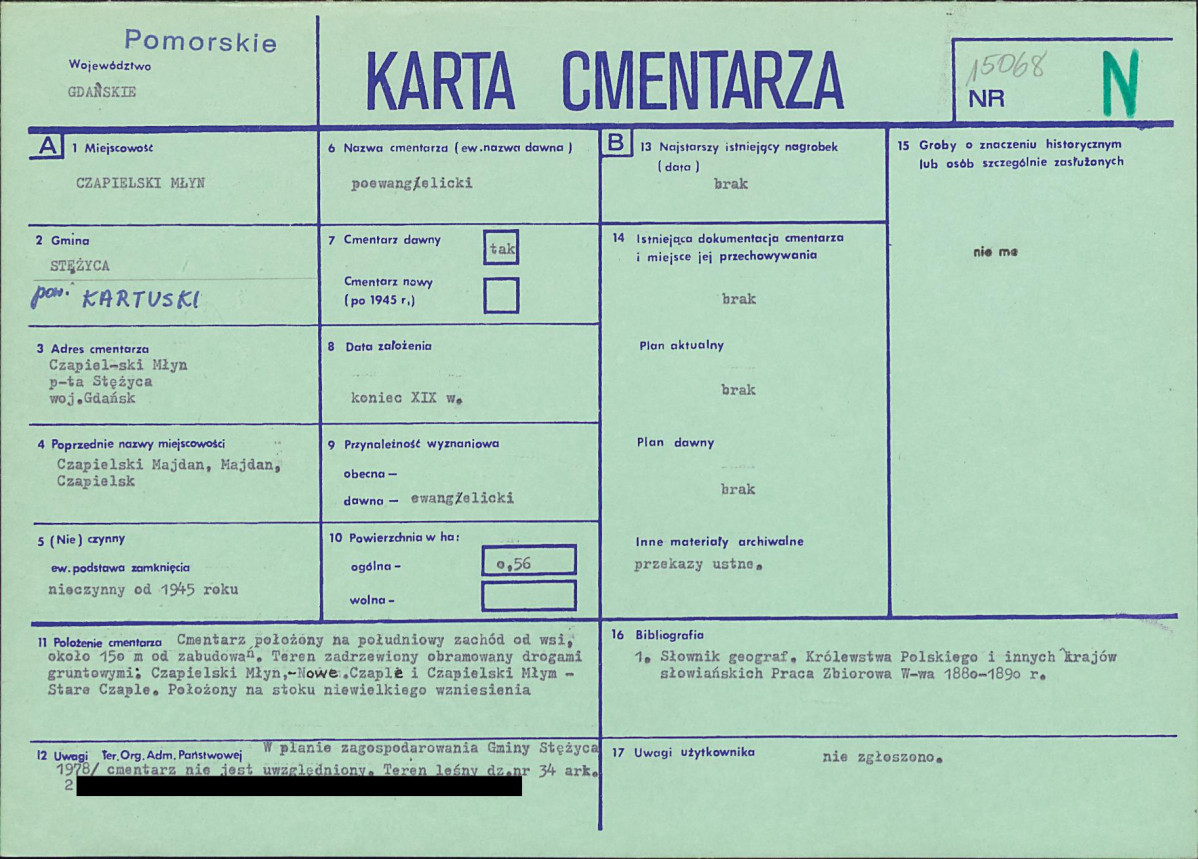 KC - Karta cmentarza, skan nr 1