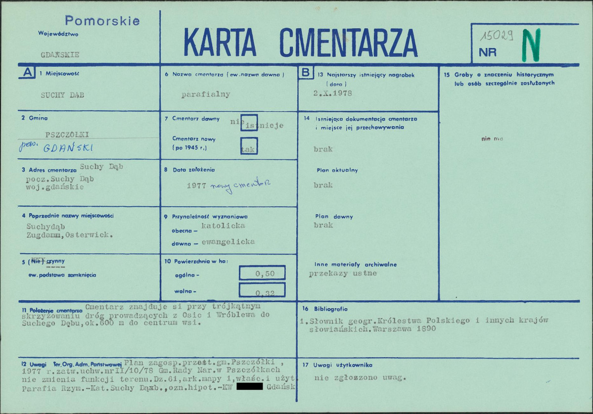 KC - Karta cmentarza, skan nr 1