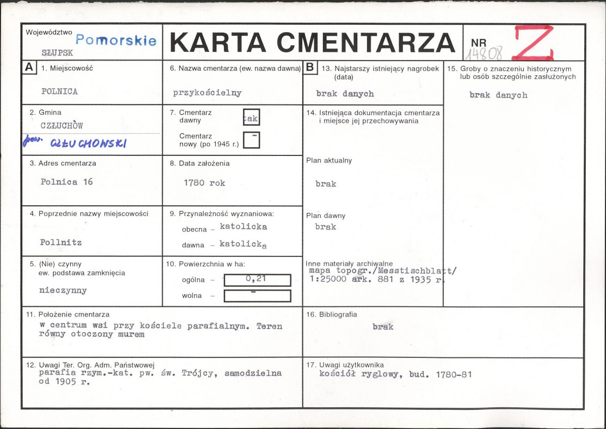 Karta cmentarza, skan nr 1