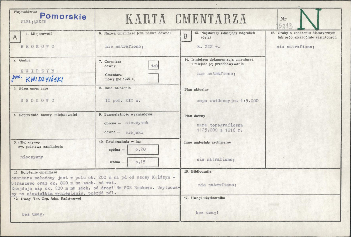 Karta cmentarza, skan nr 1