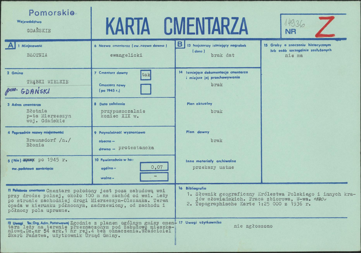 Karta cmentarza, skan nr 1