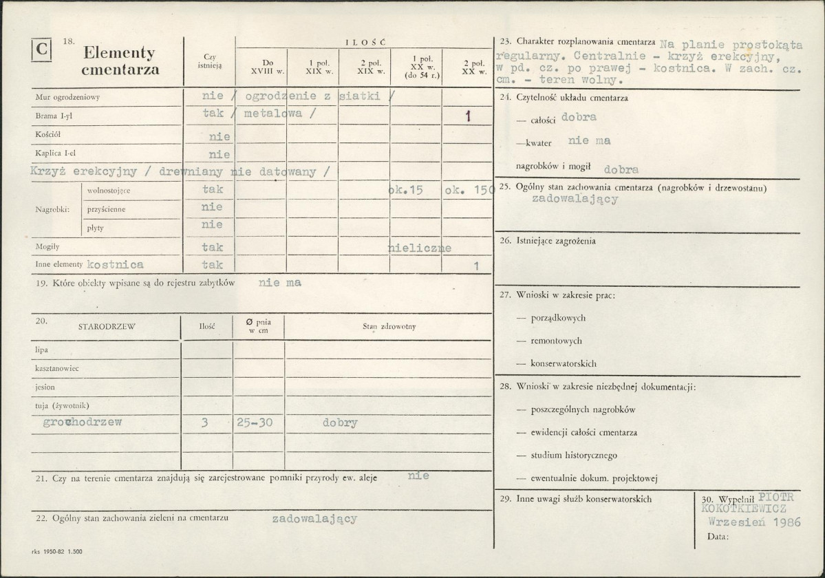Karta cmentarza, skan nr 2