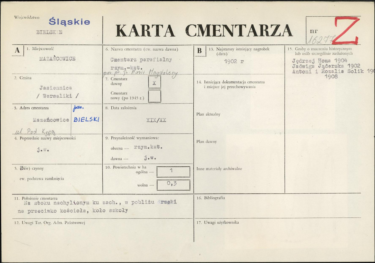 Karta cmentarza, skan nr 1