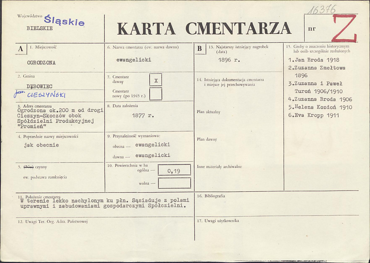 Karta cmentarza, skan nr 1