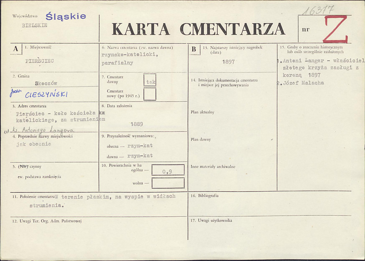 Karta cmentarza, skan nr 1