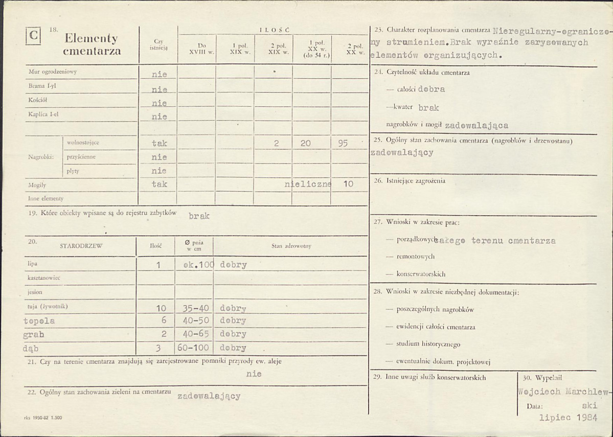 Karta cmentarza, skan nr 2