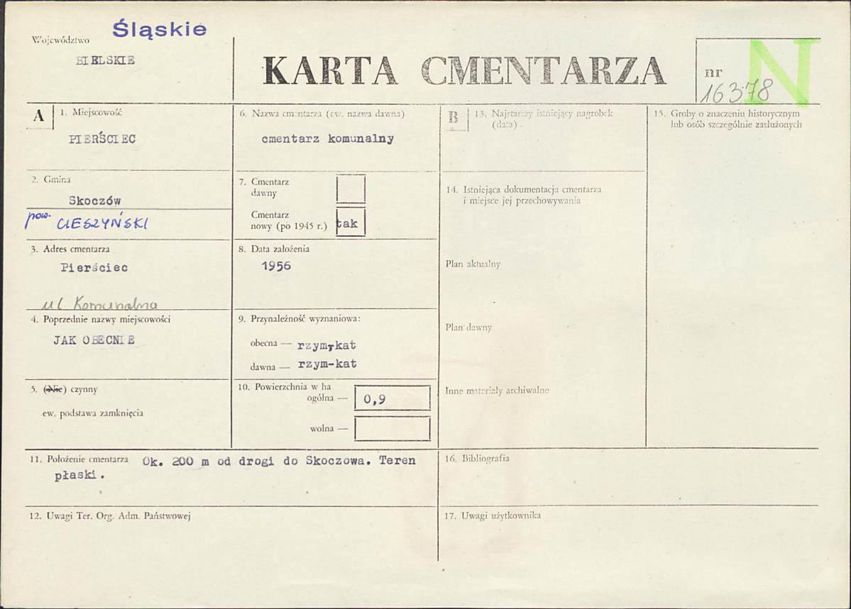 Karta cmentarza, skan nr 1