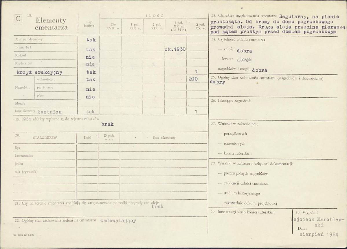 Karta cmentarza, skan nr 2