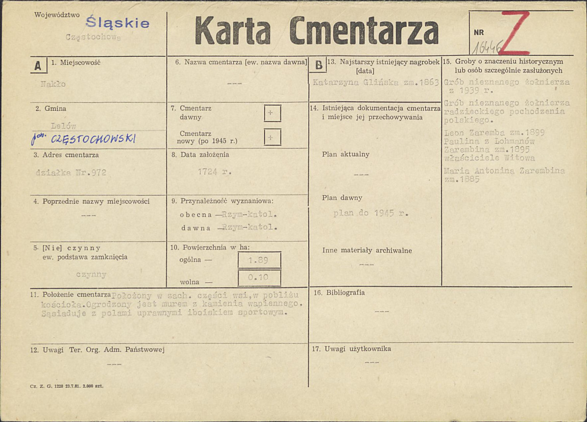 Karta cmentarza, skan nr 1