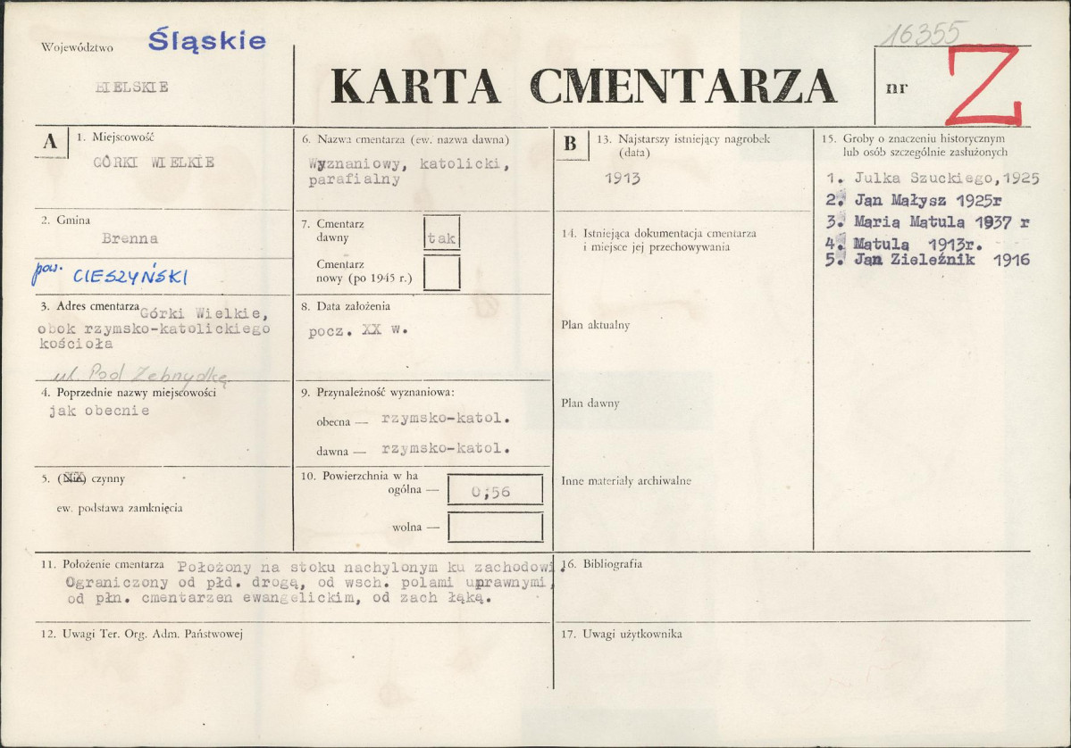 Karta cmentarza, skan nr 1