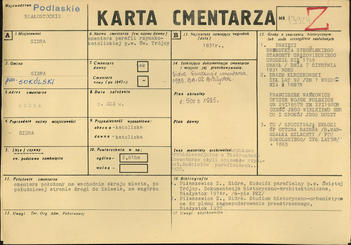 Karta cmentarza, skan nr 1
