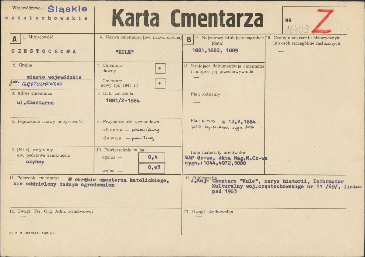 Karta cmentarza, skan nr 1