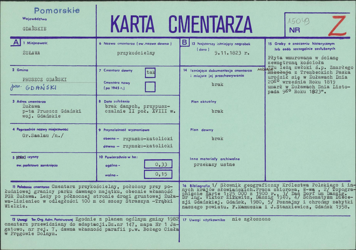 Karta cmentarza, skan nr 1