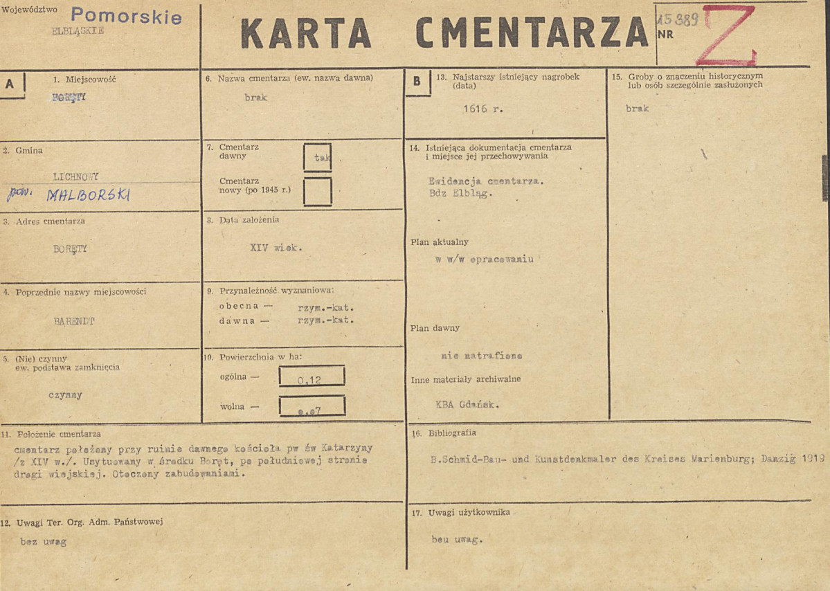 Karta cmentarza, skan nr 1