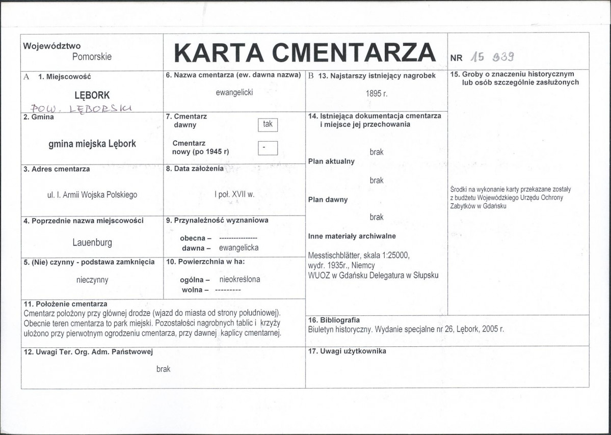 Karta cmentarza, skan nr 1