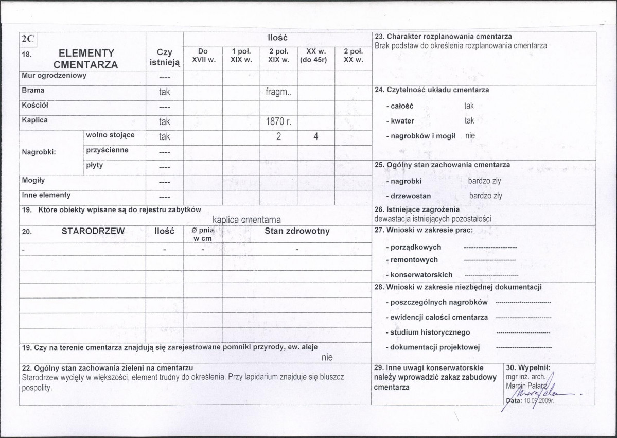 Karta cmentarza, skan nr 2