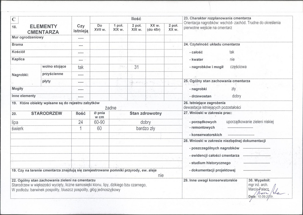 Karta cmentarza, skan nr 2