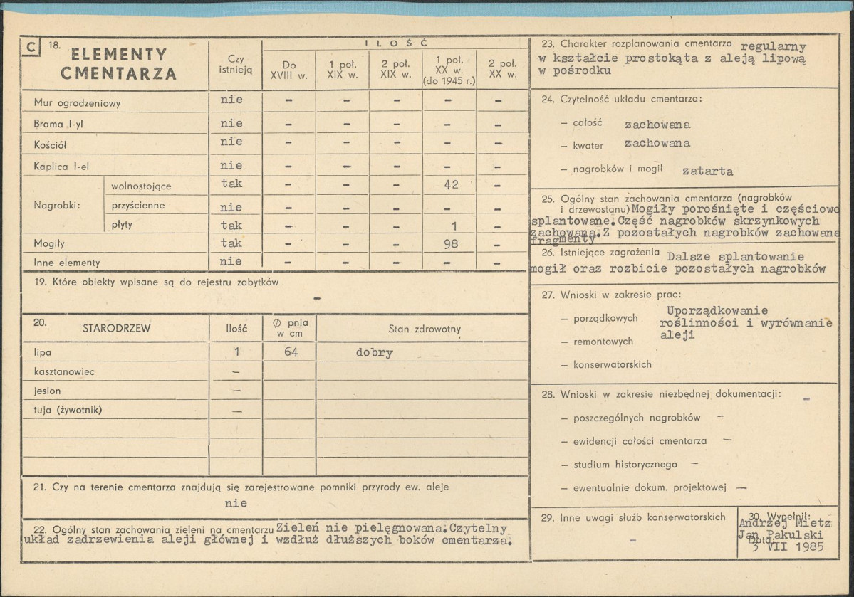 Karta cmentarza, skan nr 2