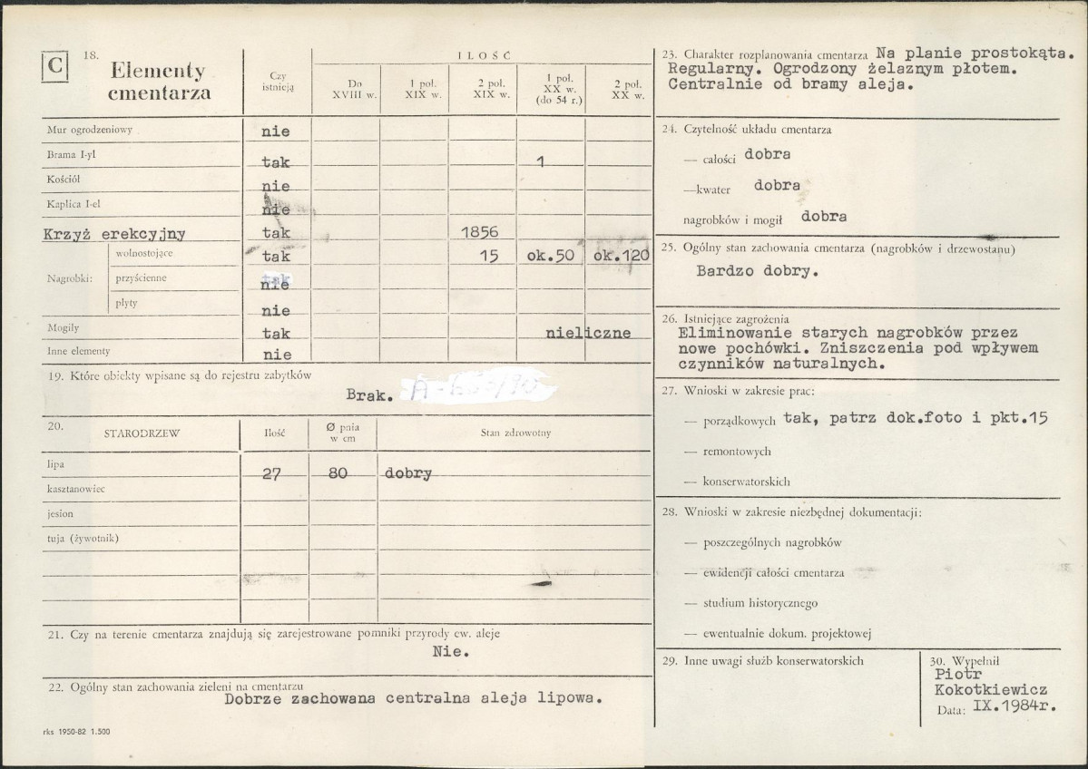 Karta cmentarza, skan nr 2