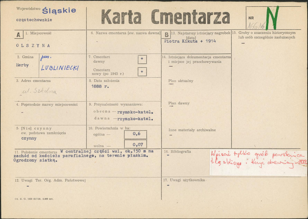 Karta cmentarza, skan nr 1