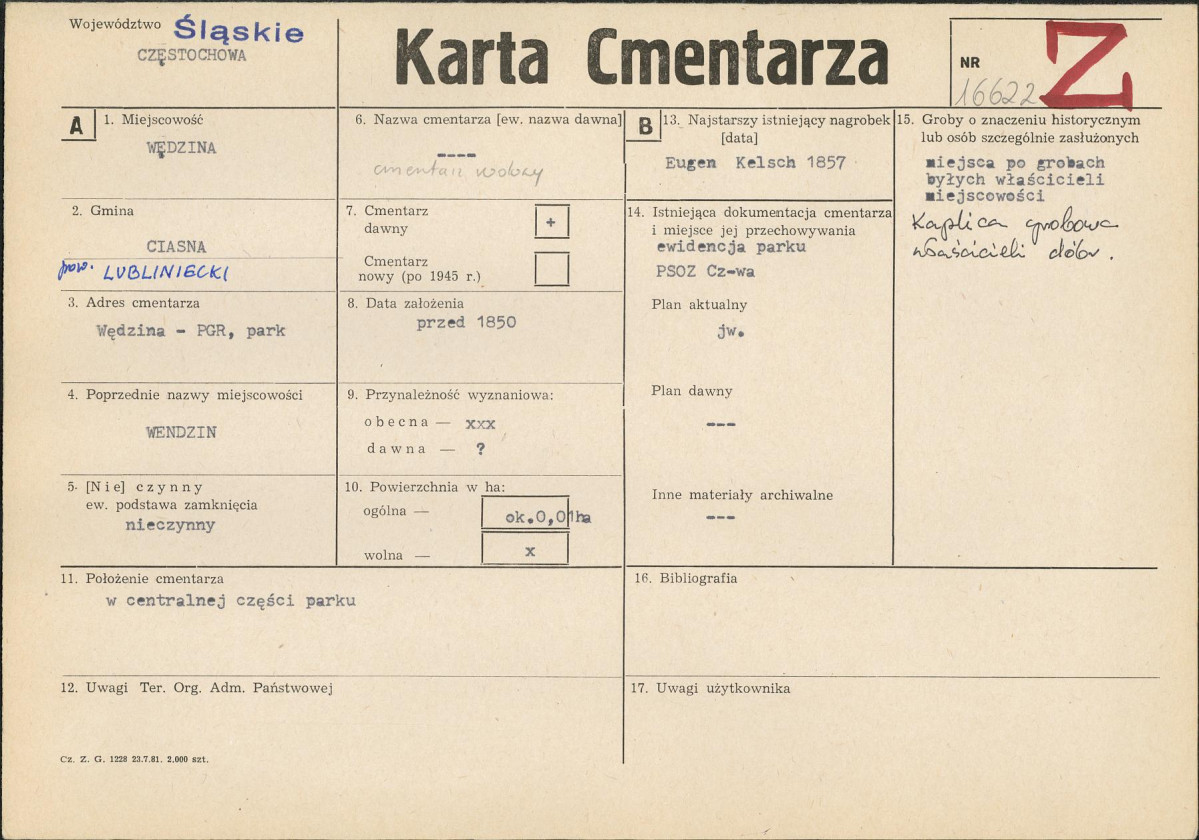 Karta cmentarza, skan nr 1