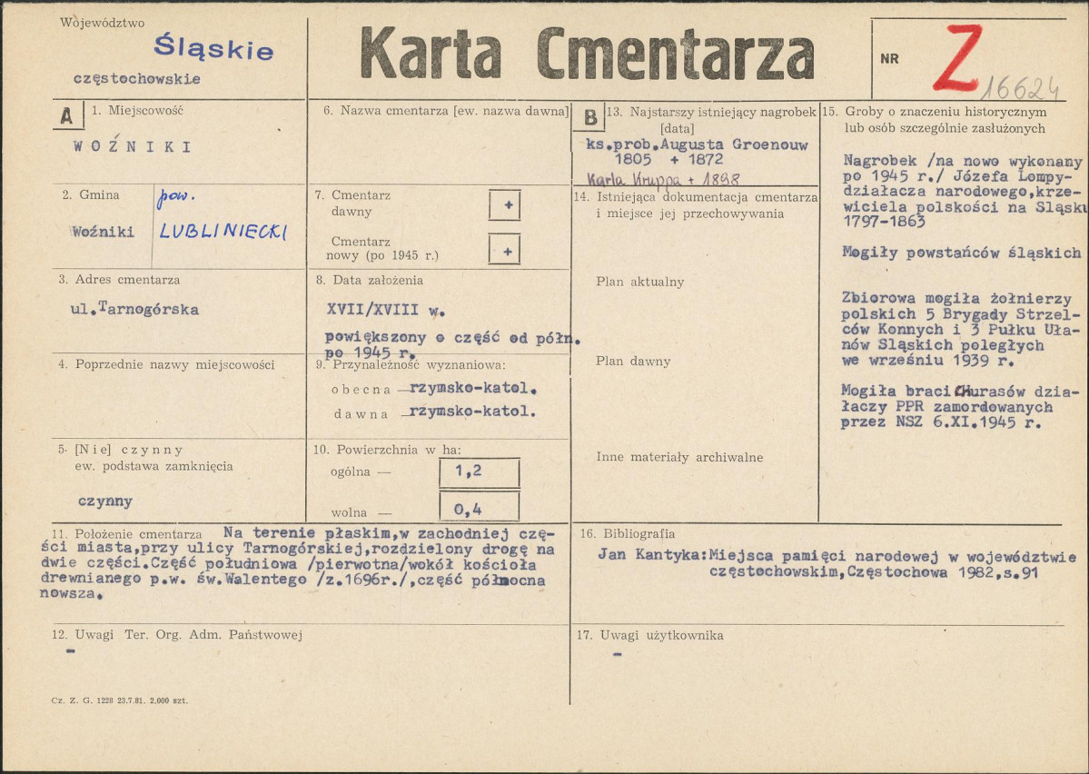Karta cmentarza, skan nr 1