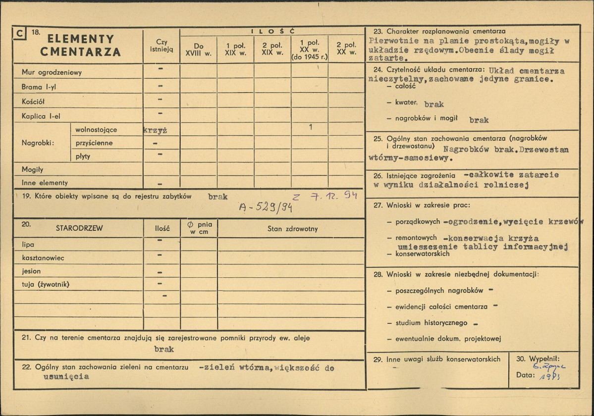 Karta cmentarza, skan nr 2