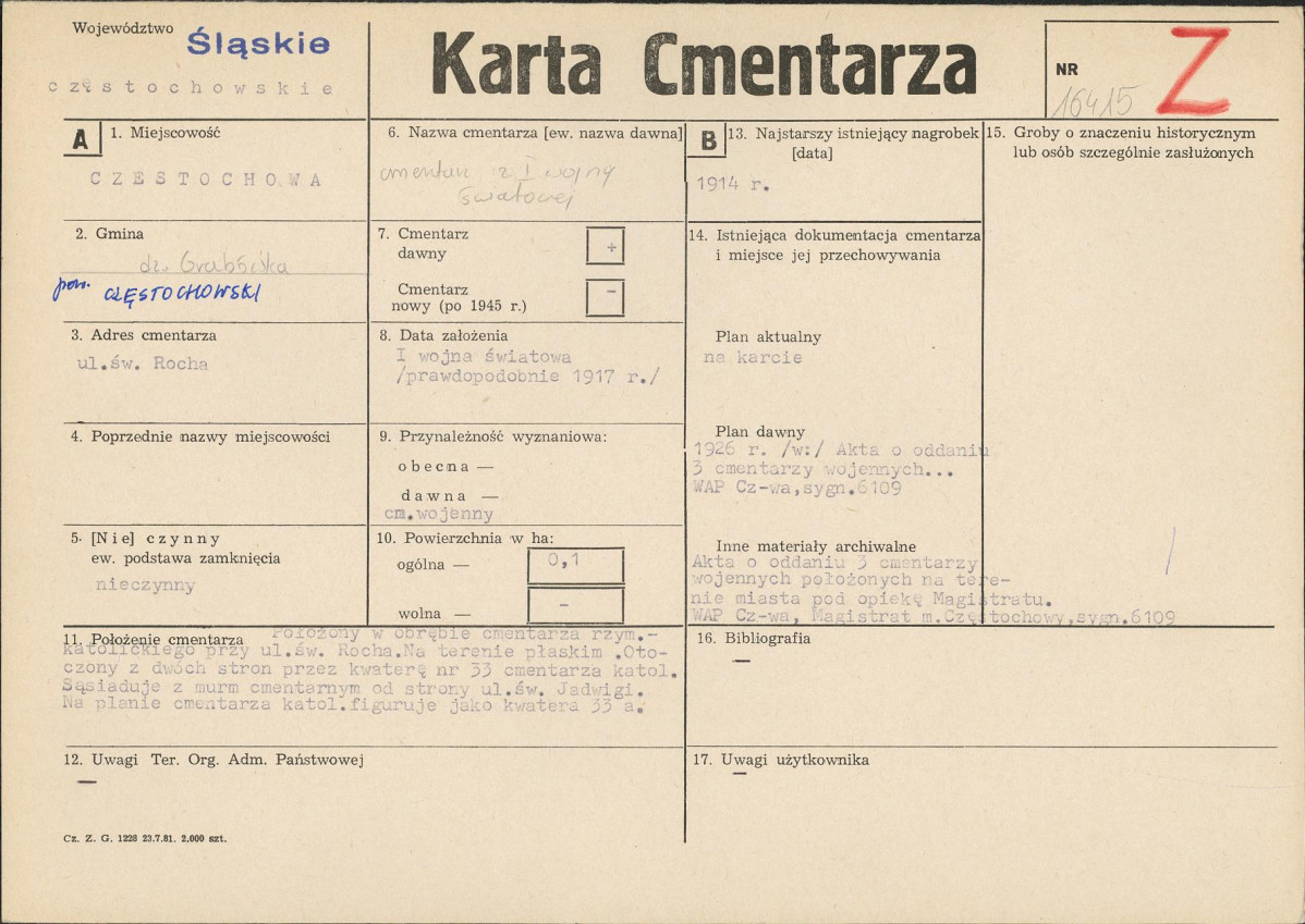 Karta cmentarza, skan nr 1
