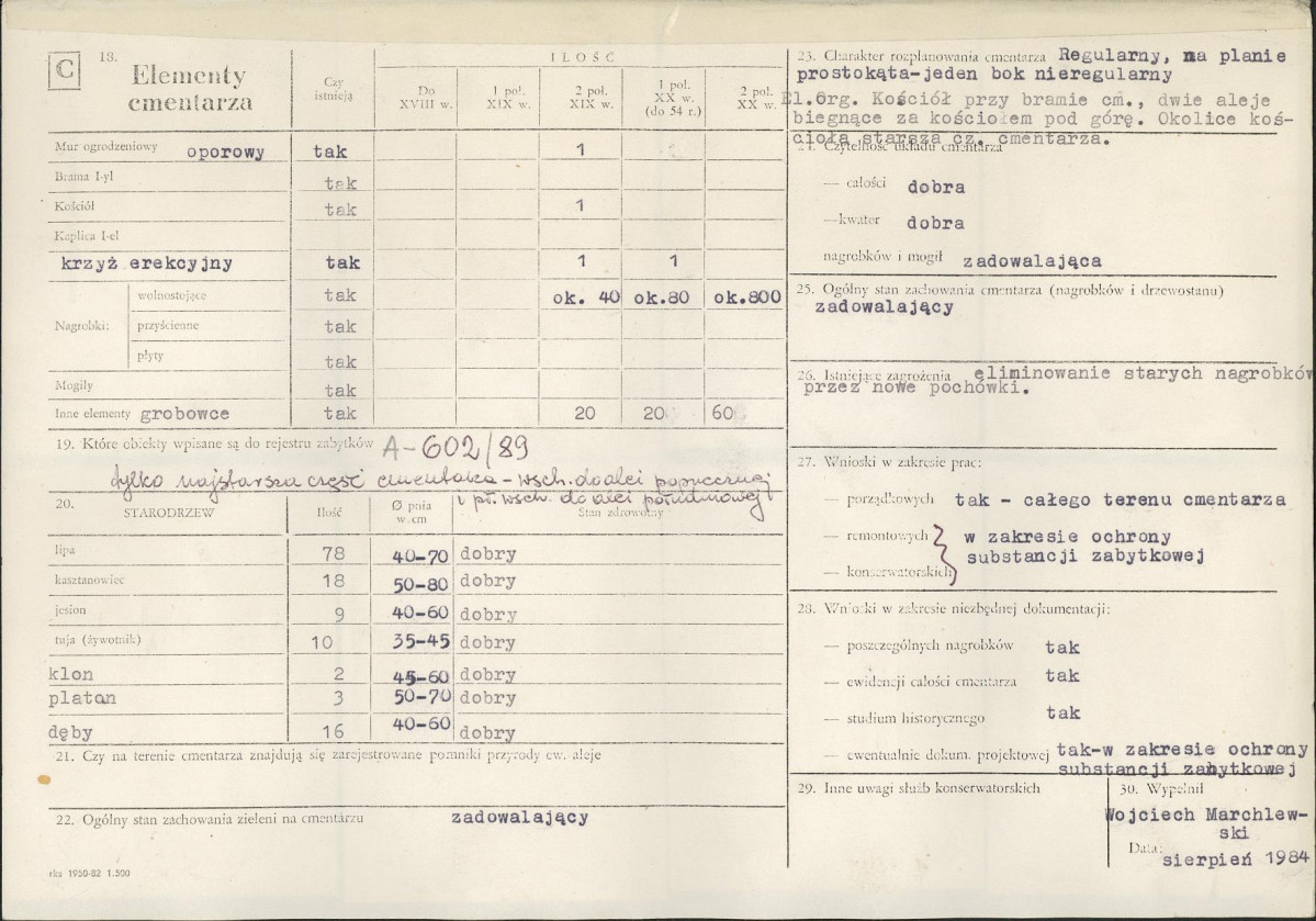 Karta cmentarza, skan nr 2