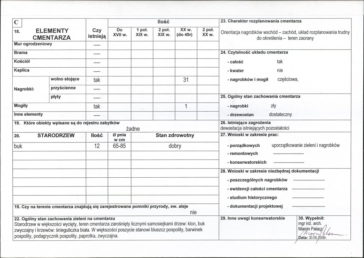 Karta cmentarza, skan nr 2