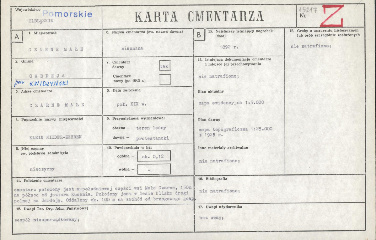Karta cmentarza, skan nr 1