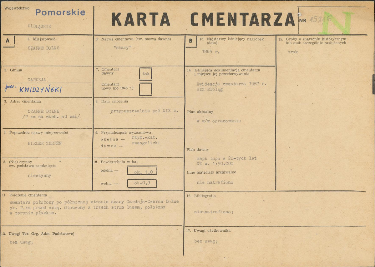 Karta cmentarza, skan nr 1