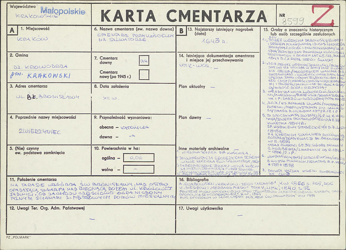Karta cmentarza, skan nr 1