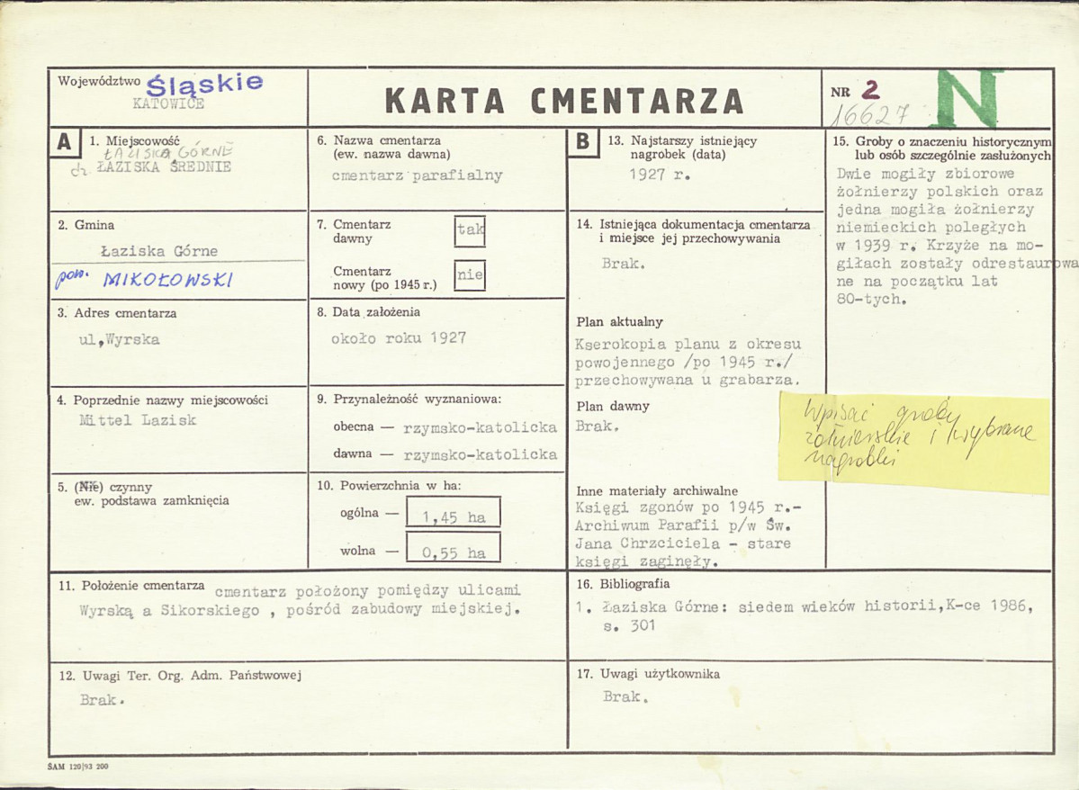 Karta cmentarza, skan nr 1