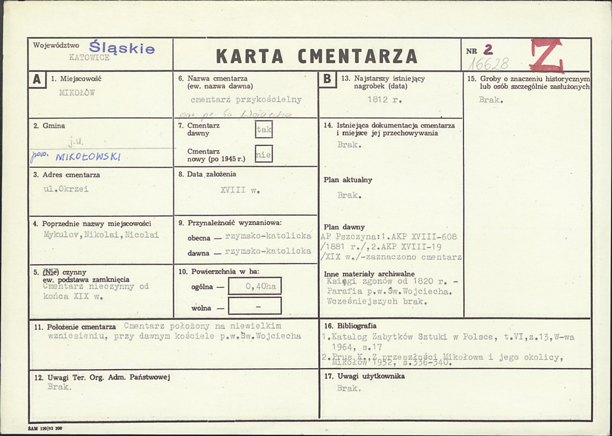 Karta cmentarza, skan nr 1