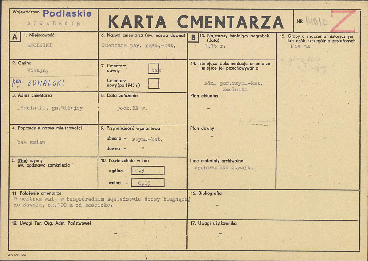 Karta cmentarza, skan nr 1