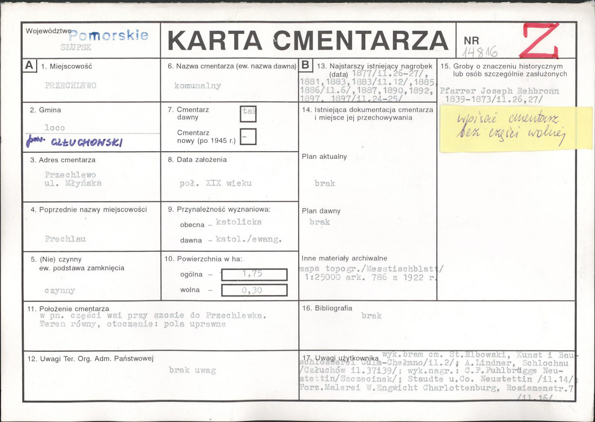 Karta cmentarza, skan nr 1