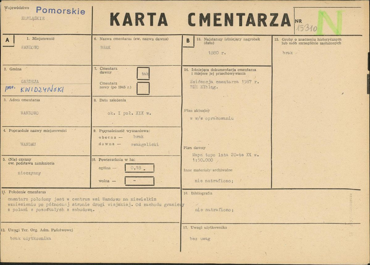 Karta cmentarza, skan nr 1