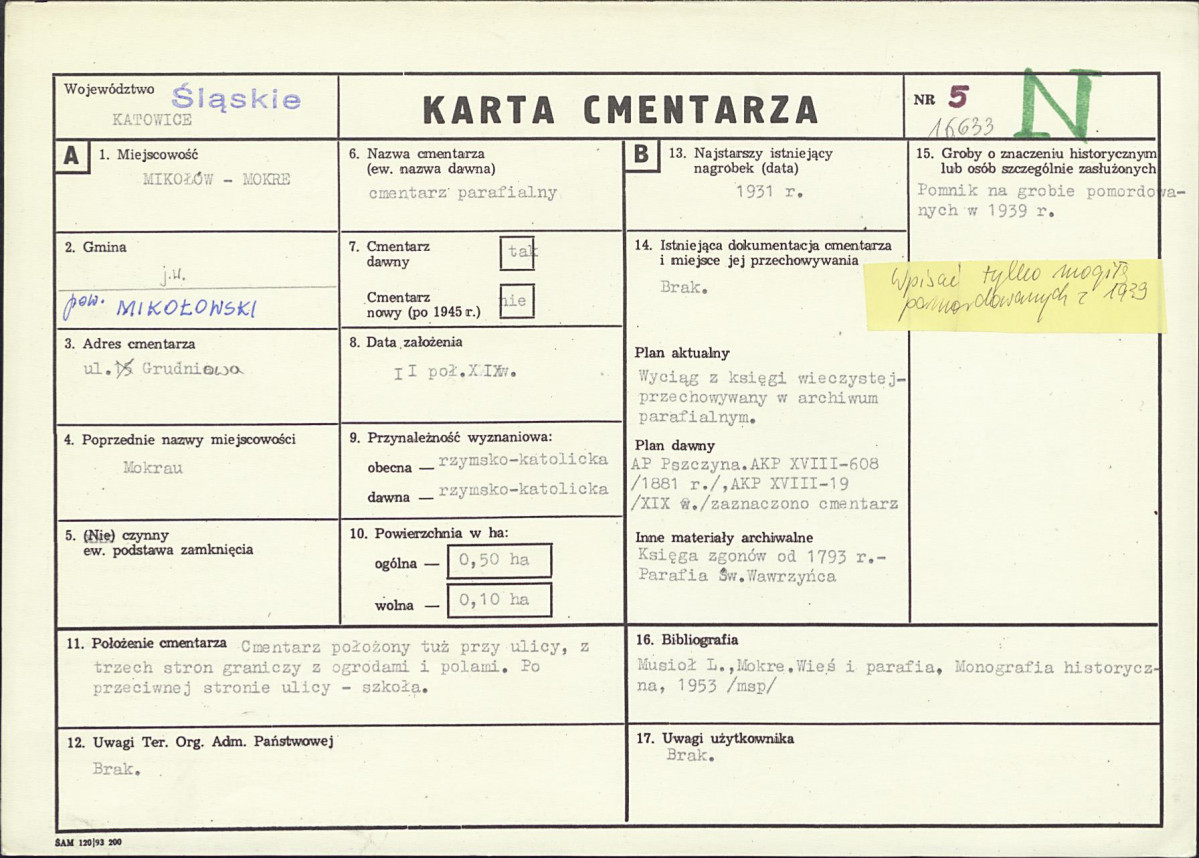 Karta cmentarza, skan nr 1