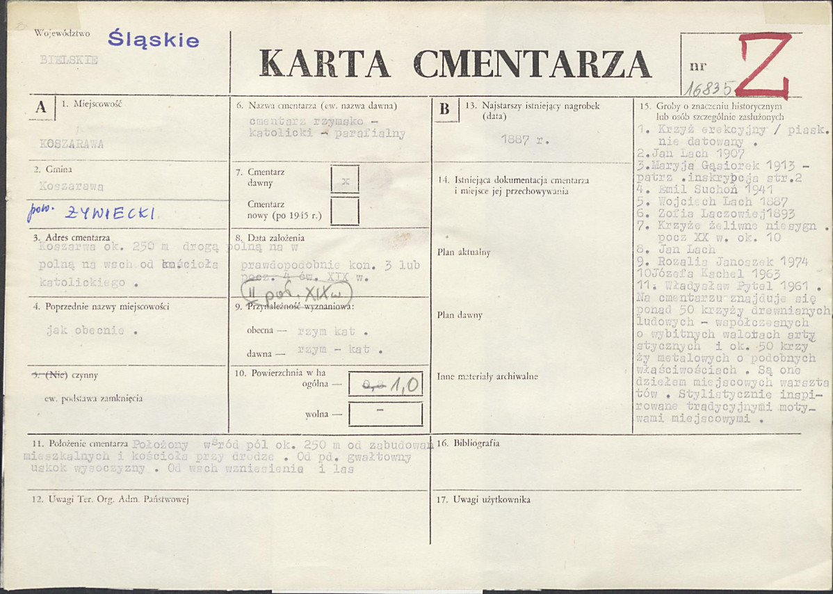 Karta cmentarza, skan nr 1
