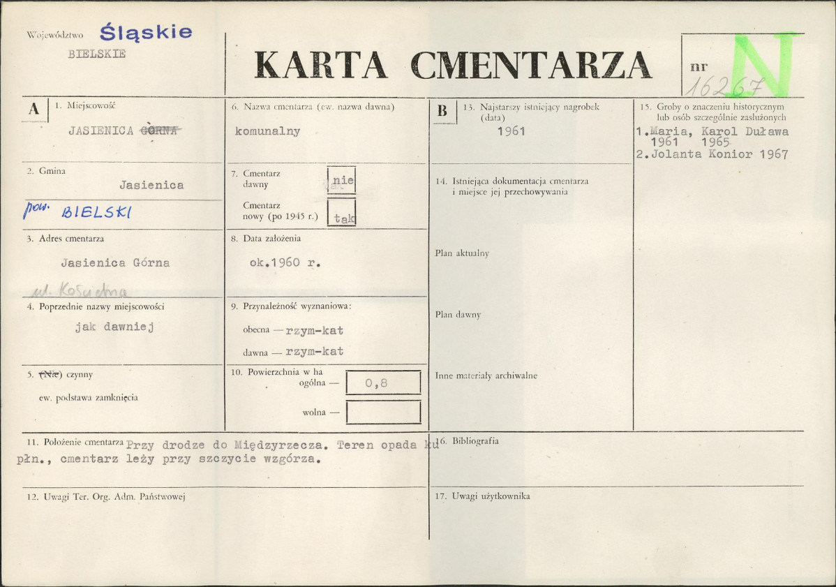 Karta cmentarza, skan nr 1