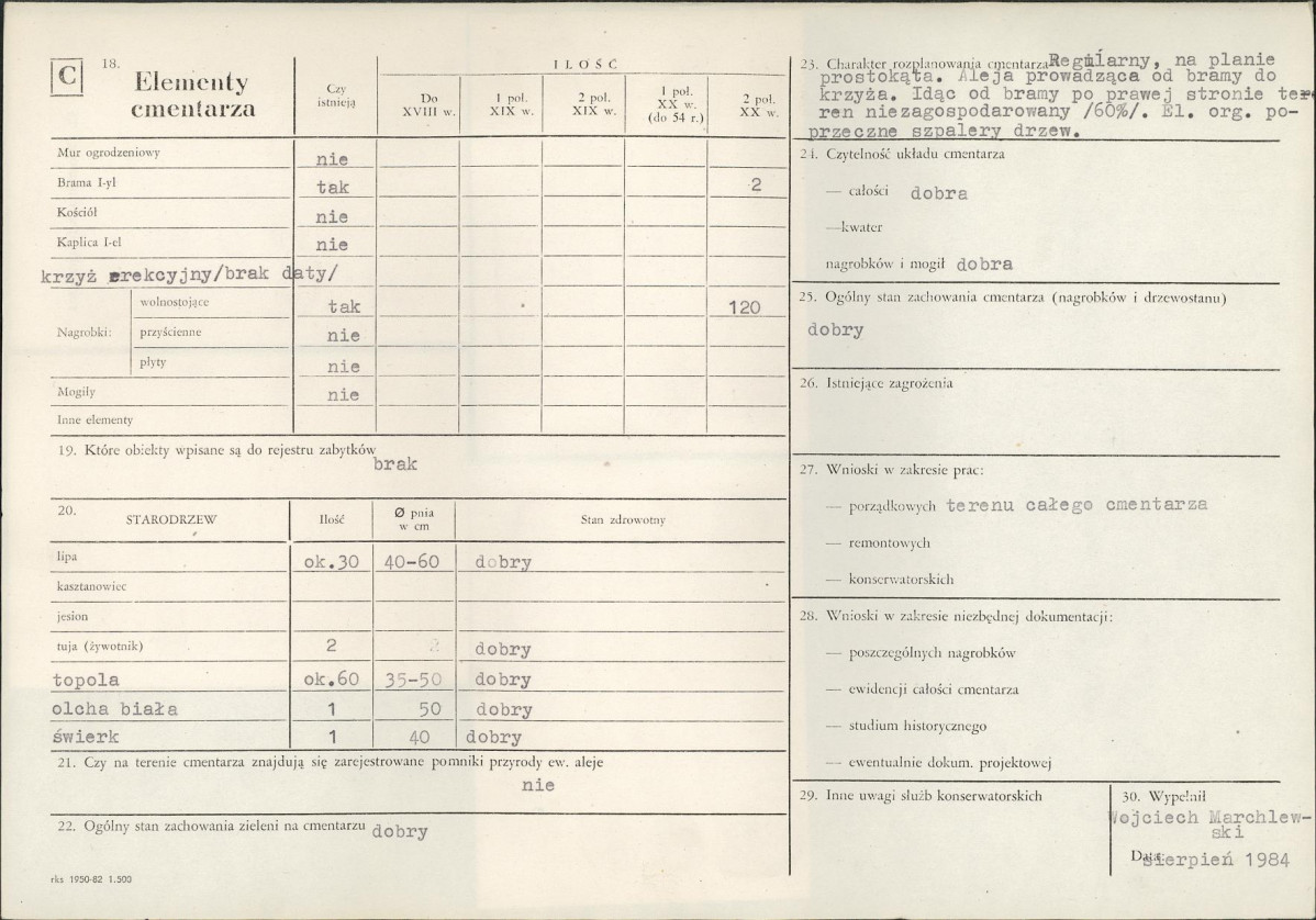 Karta cmentarza, skan nr 2