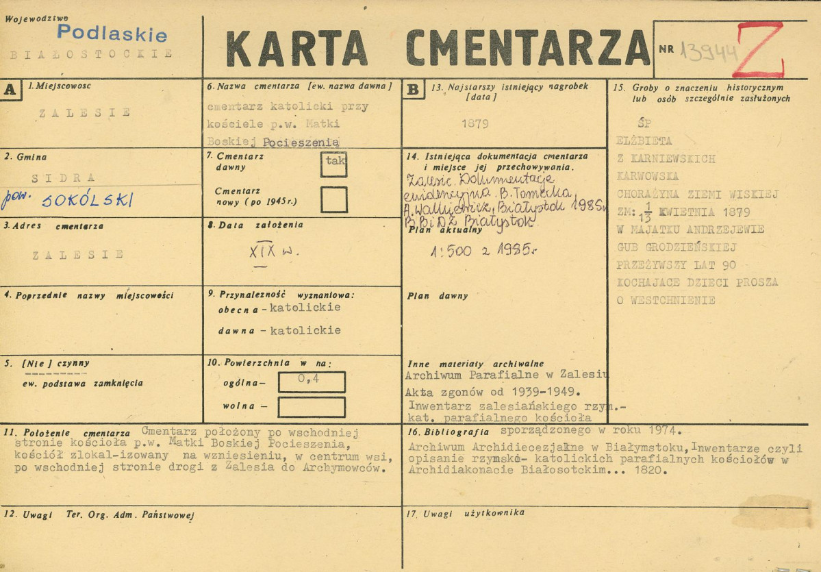 Karta cmentarza, skan nr 1