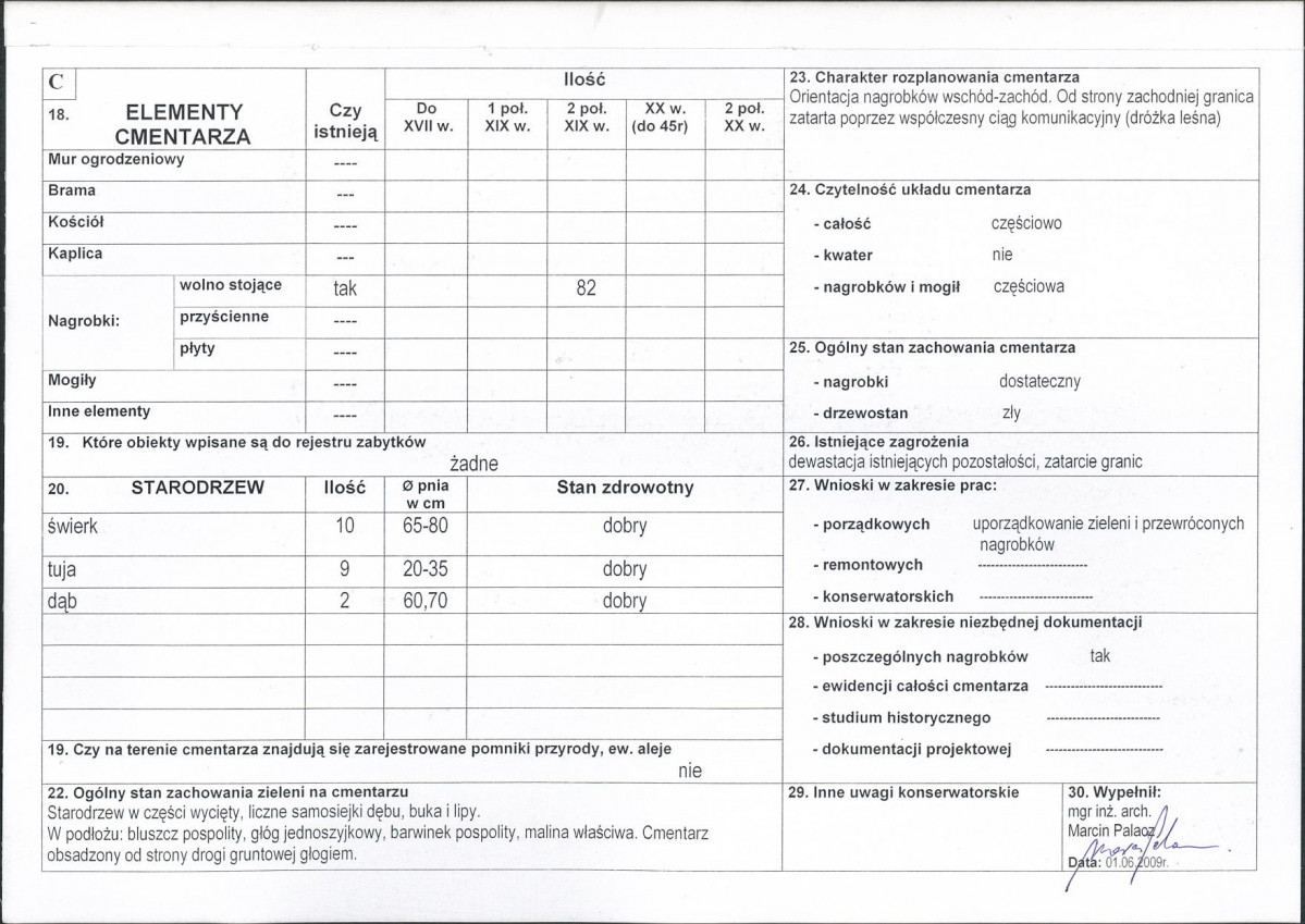 Karta cmentarza, skan nr 2